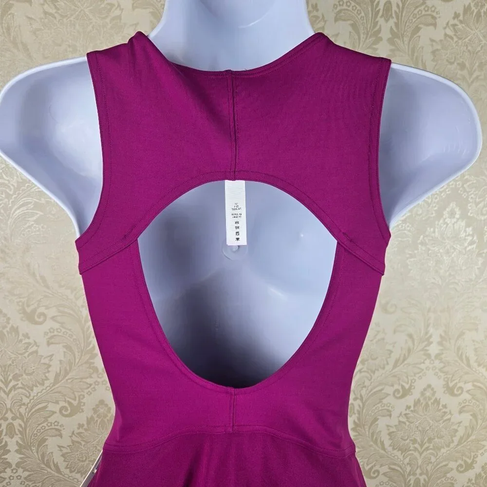 Lululemon Size 4 Everlux Short-Lined Tennis Tank Dress Magenta Activewear NWT